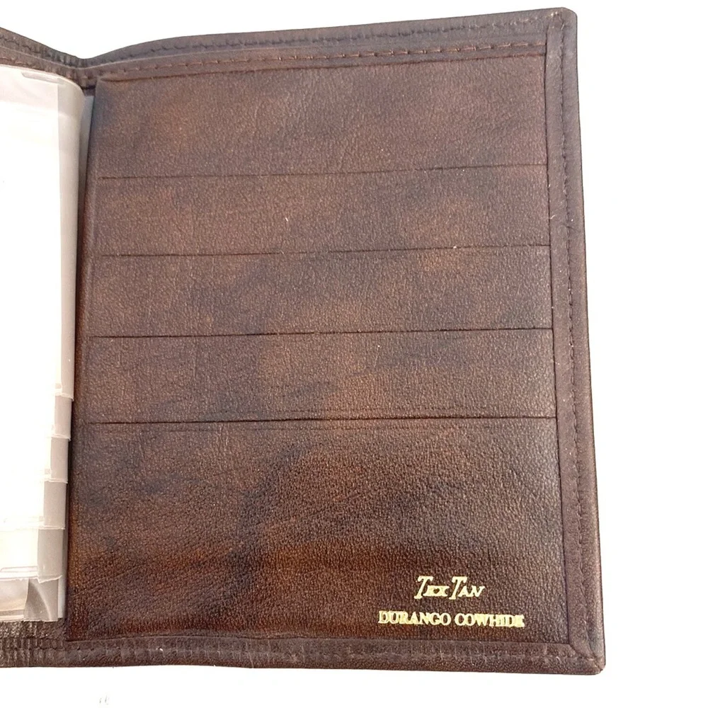 Tex Tan Men's Chocolate Brown Durango Leather Bi-Fold Wallet